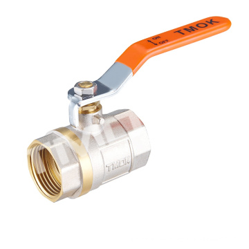 Factory Stock brass ball valve price TMOK Brand Size 1/2'' to 1'' BSP Thread Iron handles with pvc credit insurance support